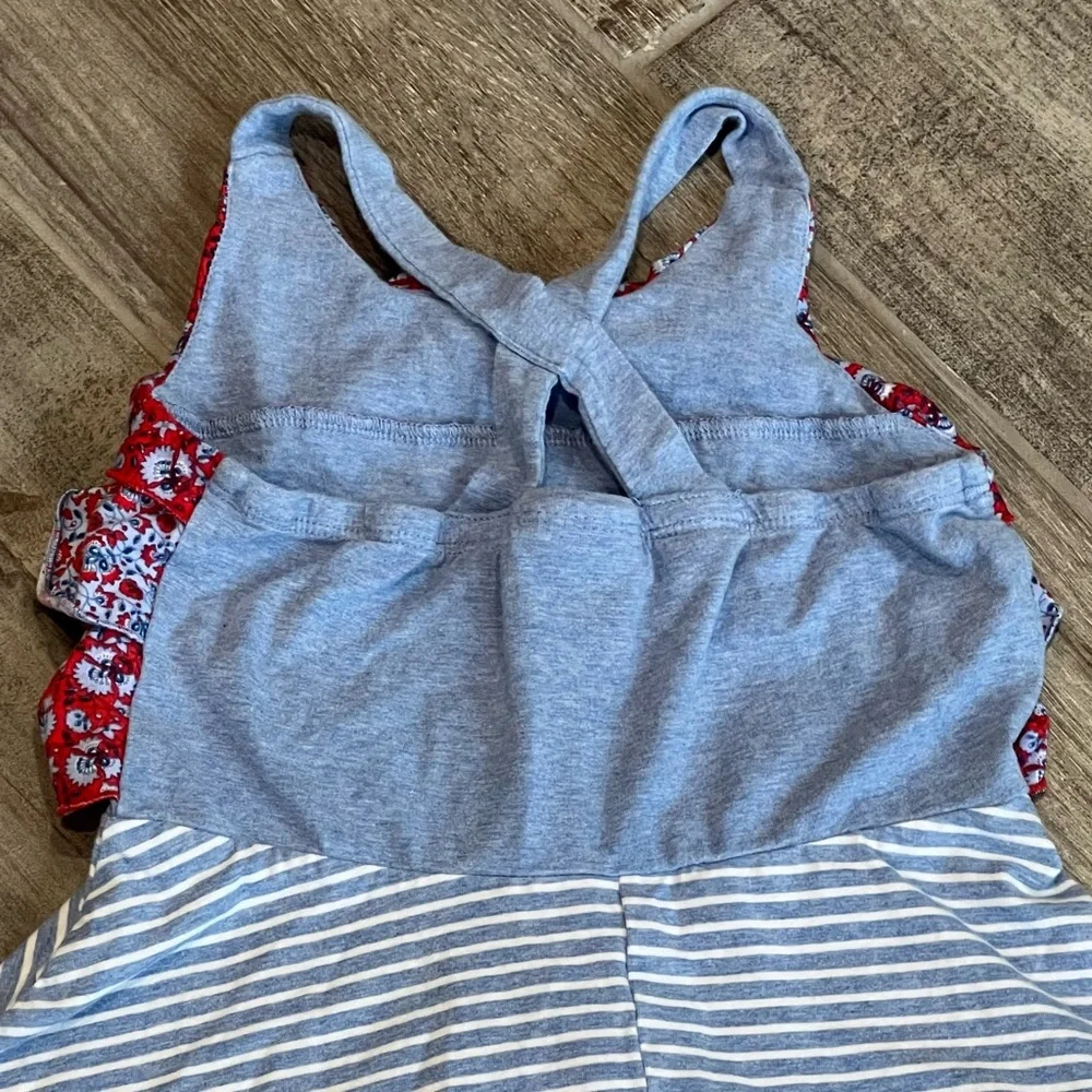 Jona‎ Michelle Girls Ruffle Dress Striped Sleeveless Casual Playwear Size 8